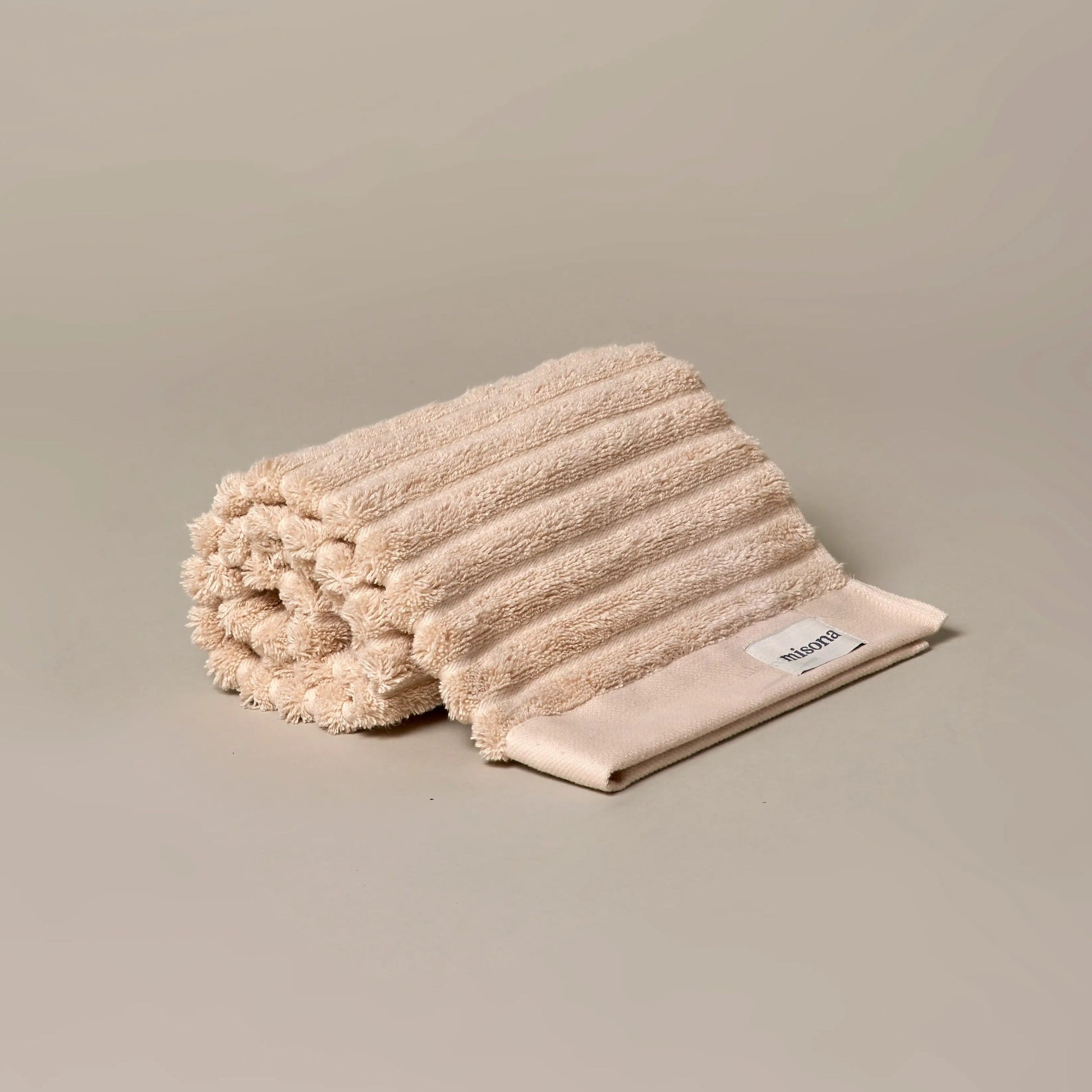 Misona Ribbed Organic Cotton Hand Towel - Natural - Hand Towels - Misona - Bliss Bathroom Supplies -