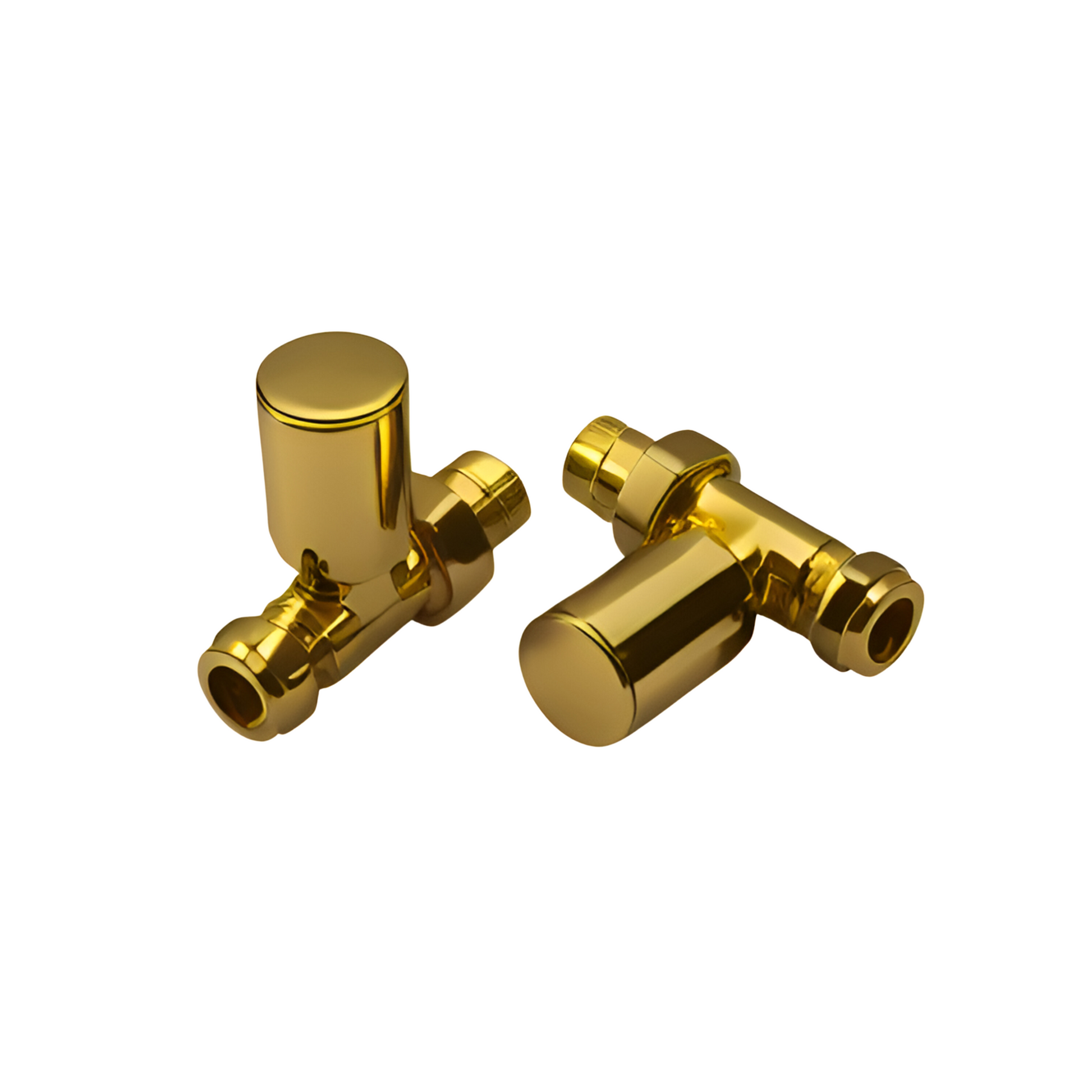 Kartell K-RAD Modern Valves (Pair) - Straight / Brass - Manual Radiator Valves - K-RAD - Bliss Bathroom Supplies -