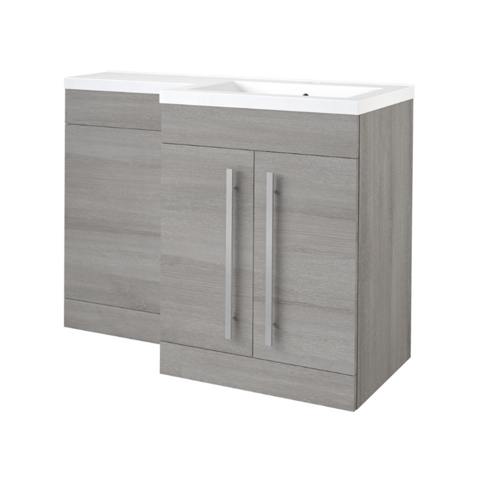 Kartell K-VIT Matrix 2 Door L Shaped Furniture Pack - Right Hand / Grey Ash - Furniture Packs - Matrix - Bliss Bathroom Supplies -
