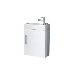 Lanza Wall Mounted Cloakroom Vanity Unit & Basin - White Gloss - Bathroom Storage - Lanza - Bliss Bathroom Supplies Ltd -