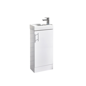 Lanza Floor Standing Cloakroom Vanity Unit & Basin - White Gloss - Bathroom Storage - Lanza - Bliss Bathroom Supplies Ltd -