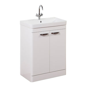 Kartell K-VIT Options Floor Standing 2 Door Unit & Ceramic Basin - White Gloss / 500mm Width - Vanity Units - Options - Bliss Bathroom Supplies -