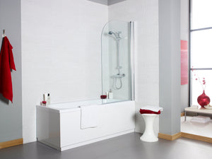 Koncept Straight Screen, Radius Edge - Koncept - Bliss Bathroom Supplies Ltd -