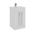 Kartell K-VIT Purity Floor Standing 2 Door Unit & Mid Depth Ceramic Basin - 500mm Width / White Gloss - Vanity Units - Purity - Bliss Bathroom Supplies -