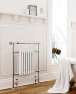 Crown Towel Rail - Chrome & White Satin Finish - Crown - Bliss Bathroom Supplies Ltd -