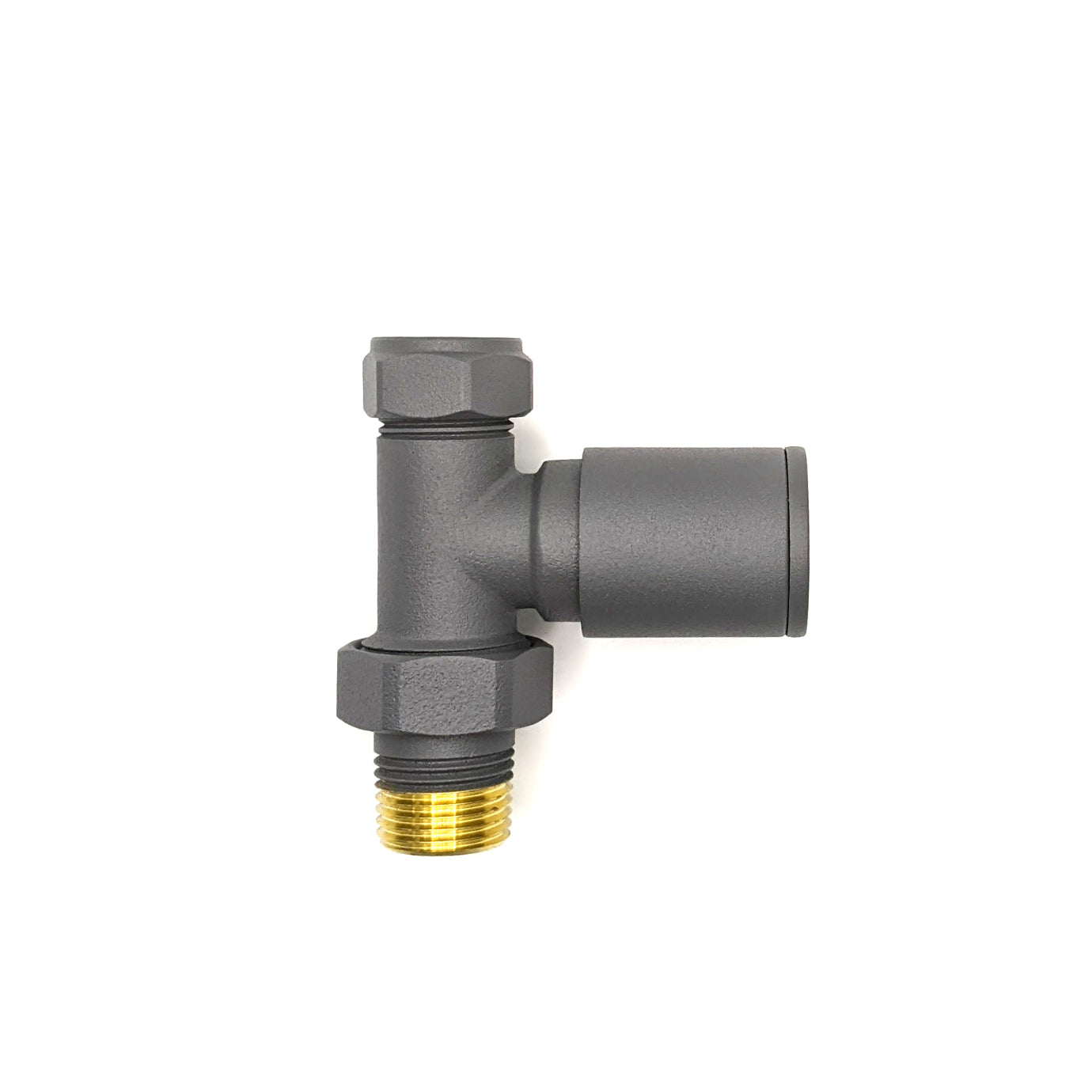 Kartell K-RAD Modern Valves (Pair) - Straight / Anthracite - Manual Radiator Valves - K-RAD - Bliss Bathroom Supplies -