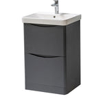 Kartell K-VIT Arc 2 Drawer Unit & Ceramic Basin - Graphite / 500mm Width / Floor Standing - Vanity Units - Arc - Bliss Bathroom Supplies -