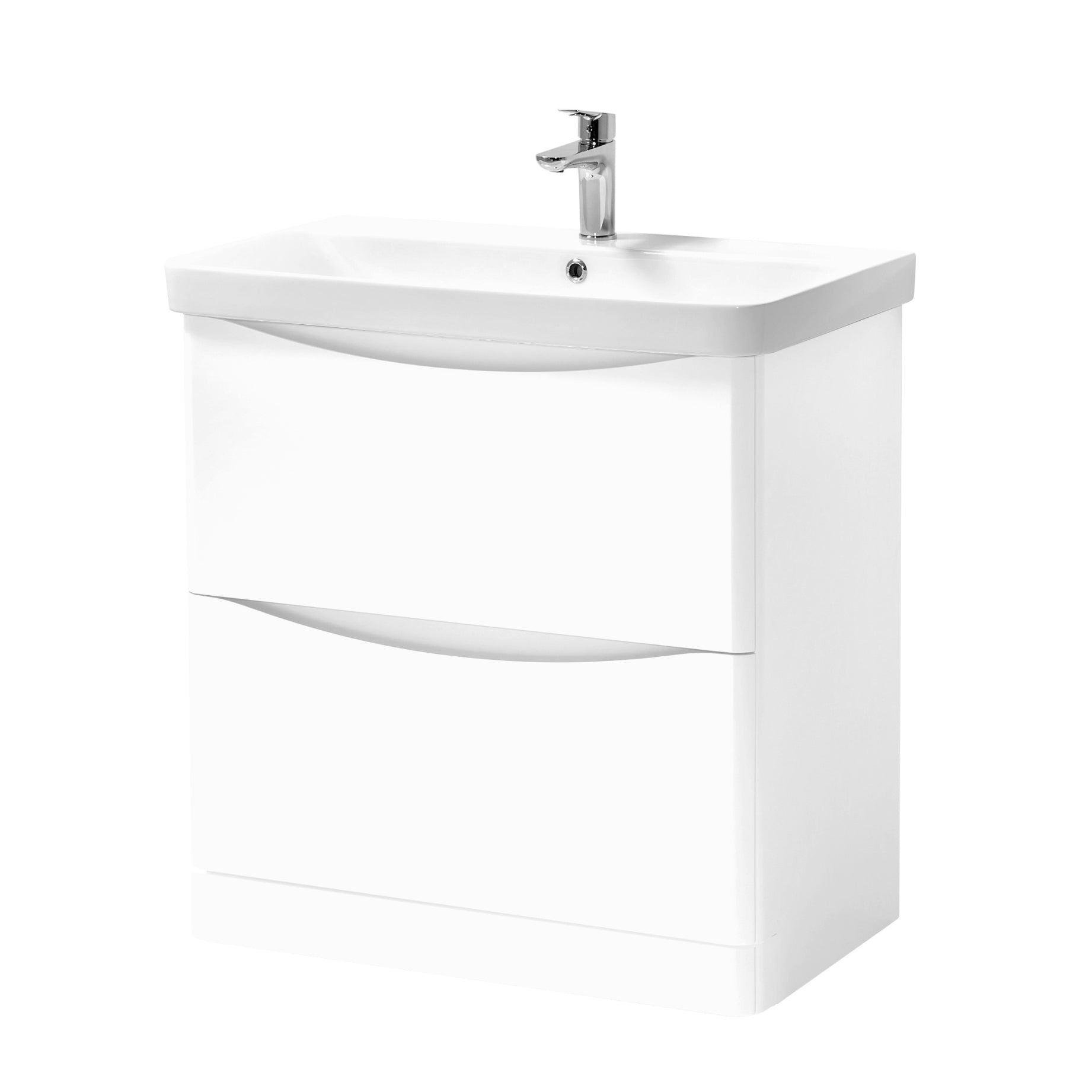 Kartell K-VIT Arc 2 Drawer Unit & Ceramic Basin - White / 800mm Width / Floor Standing - Vanity Units - Arc - Bliss Bathroom Supplies -