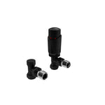 Kartell K-Design Angled Twin Valve Packs - Black - Thermostatic Radiator Valves - K-Design - Bliss Bathroom Supplies -