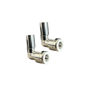 2 Pack - Push Fit Reducing 90° Elbow F 10mm x M 15mm (Chrome Plated Brass) - Radiator Valves - Plumb Bliss - Bliss Bathroom Supplies Ltd -