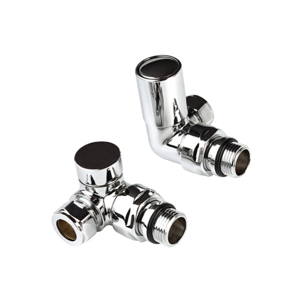 Kartell K-VIT Corner Valves (Pair) - Chrome - Manual Radiator Valves - K-RAD - Bliss Bathroom Supplies -