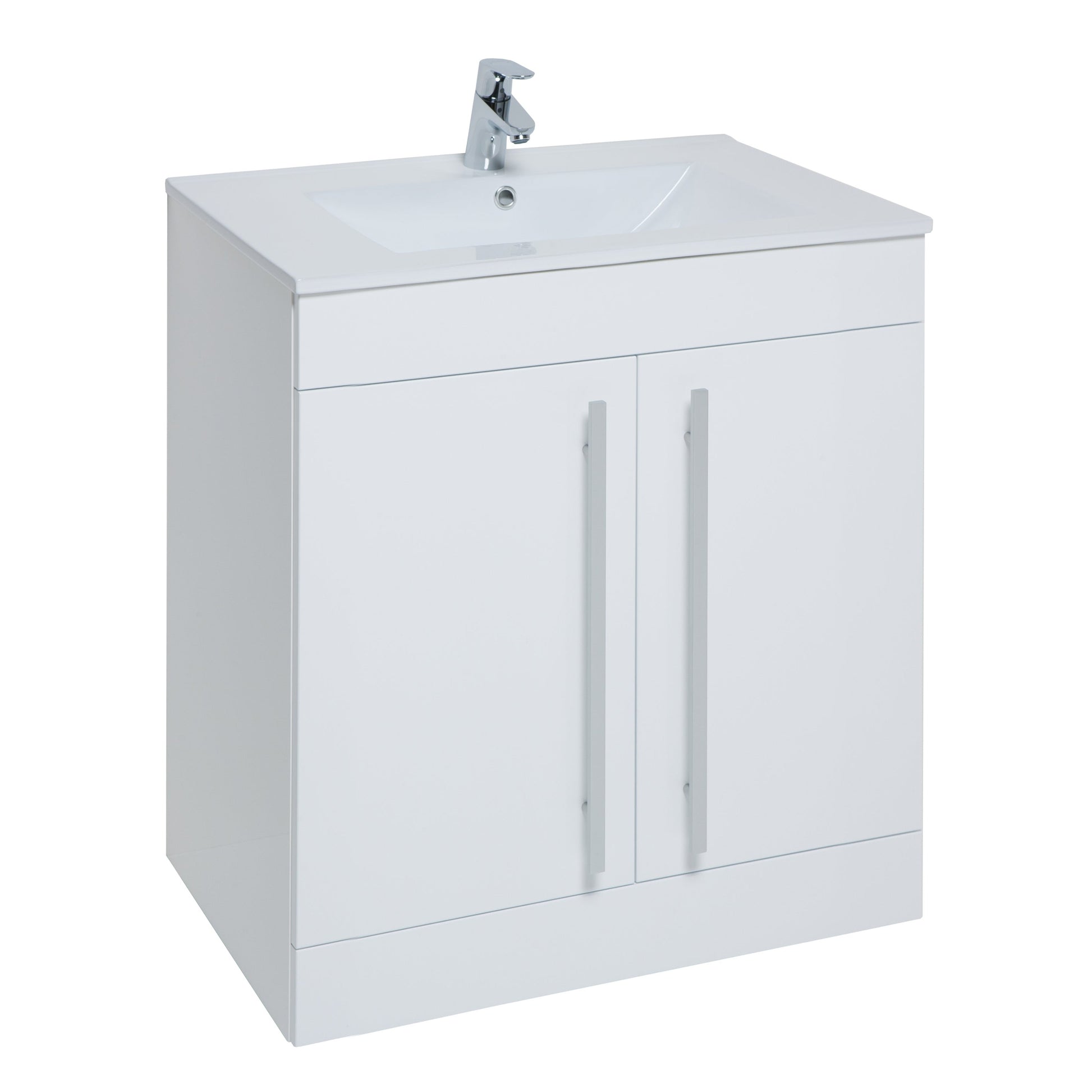 Kartell K-VIT Purity Floor Standing 2 Door Unit & Ceramic Basin - White Gloss / 800mm Width - Vanity Units - Purity - Bliss Bathroom Supplies -