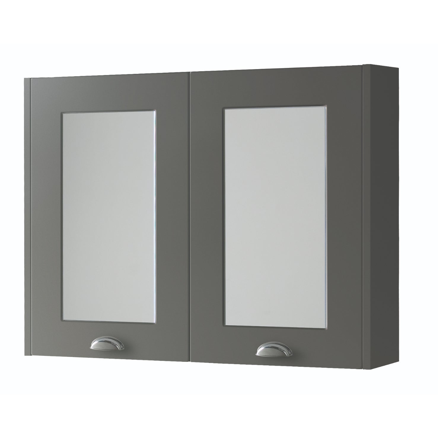 Kartell K-VIT Astley 600mm Mirror Cabinet - 800mm Width / Matt Grey - Mirror Cabinets - Astley - Bliss Bathroom Supplies -