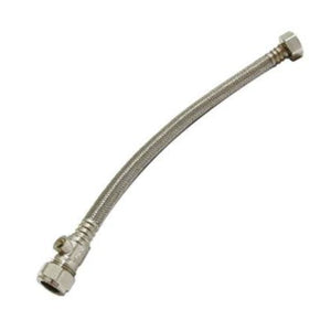 15mm x 1/2" x 300mm Flexible Tap Connector with Isolating Valve