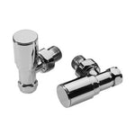 Kartell K-RAD Modern Valves (Pair) - Angled / Chrome - Manual Radiator Valves - K-RAD - Bliss Bathroom Supplies -