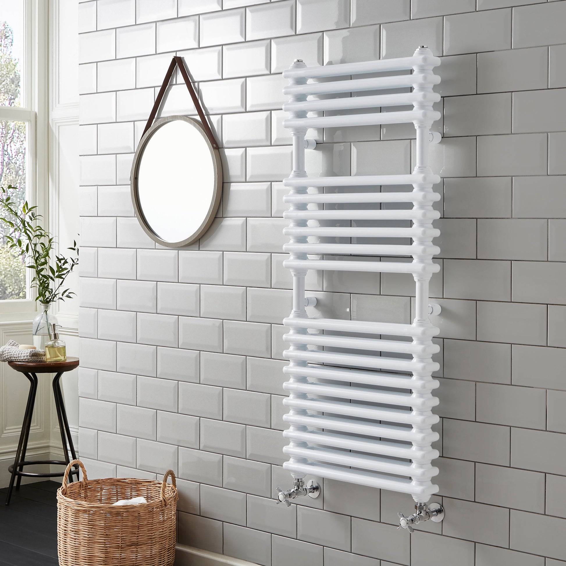 Kartell K-RAD Kolumn Towel Rail - 500 x 1140mm - White Gloss - Straight Towel Rails - Kolumn - Bliss Bathroom Supplies -