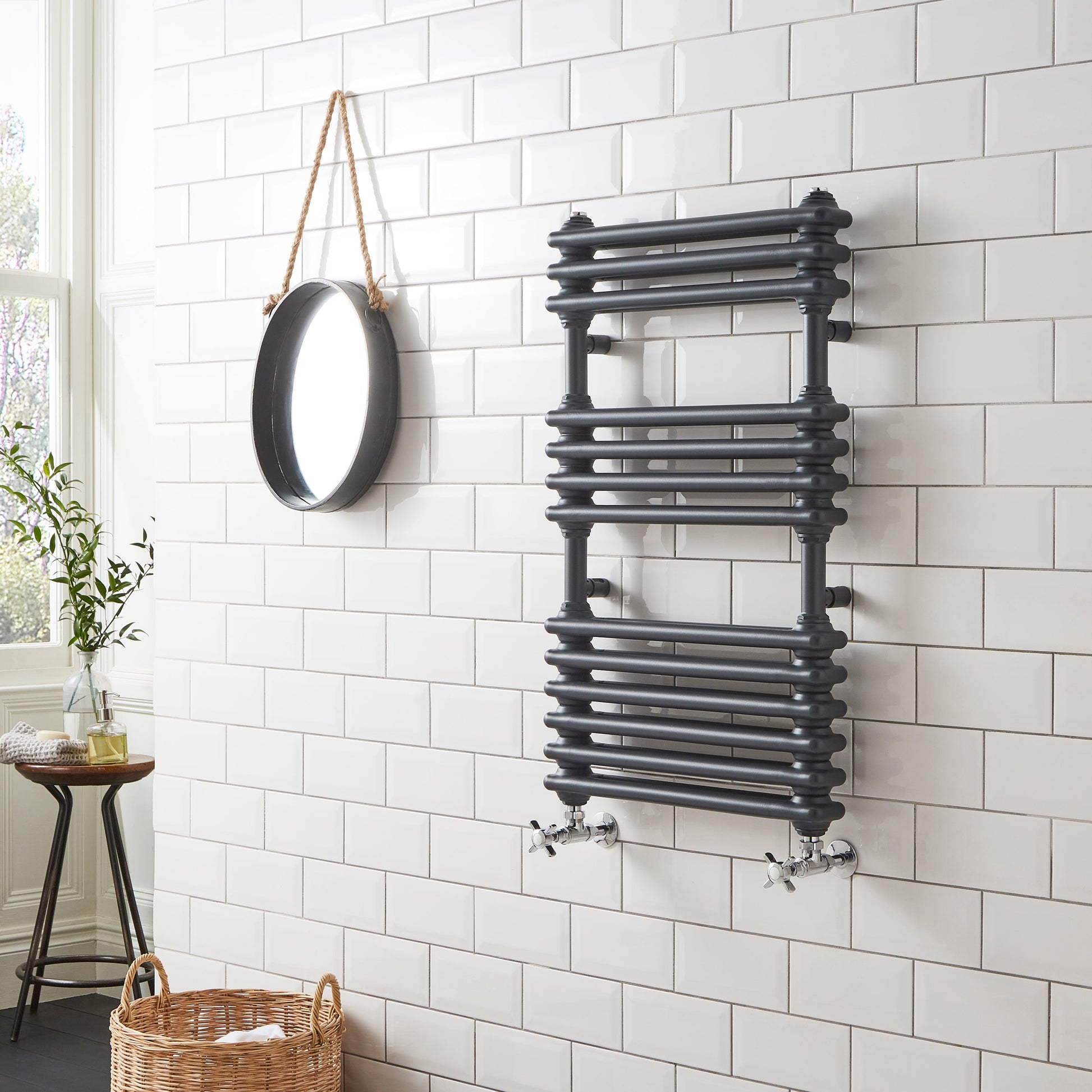 Kartell K-RAD Kolumn Towel Rail - 500 x 832mm - Anthracite - Straight Towel Rails - Kolumn - Bliss Bathroom Supplies -