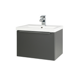 Kore Wall Mounted Drawer Unit & Ceramic Basin - Dark Grey / 500mm Width - Kore - Bliss Bathroom Supplies Ltd -