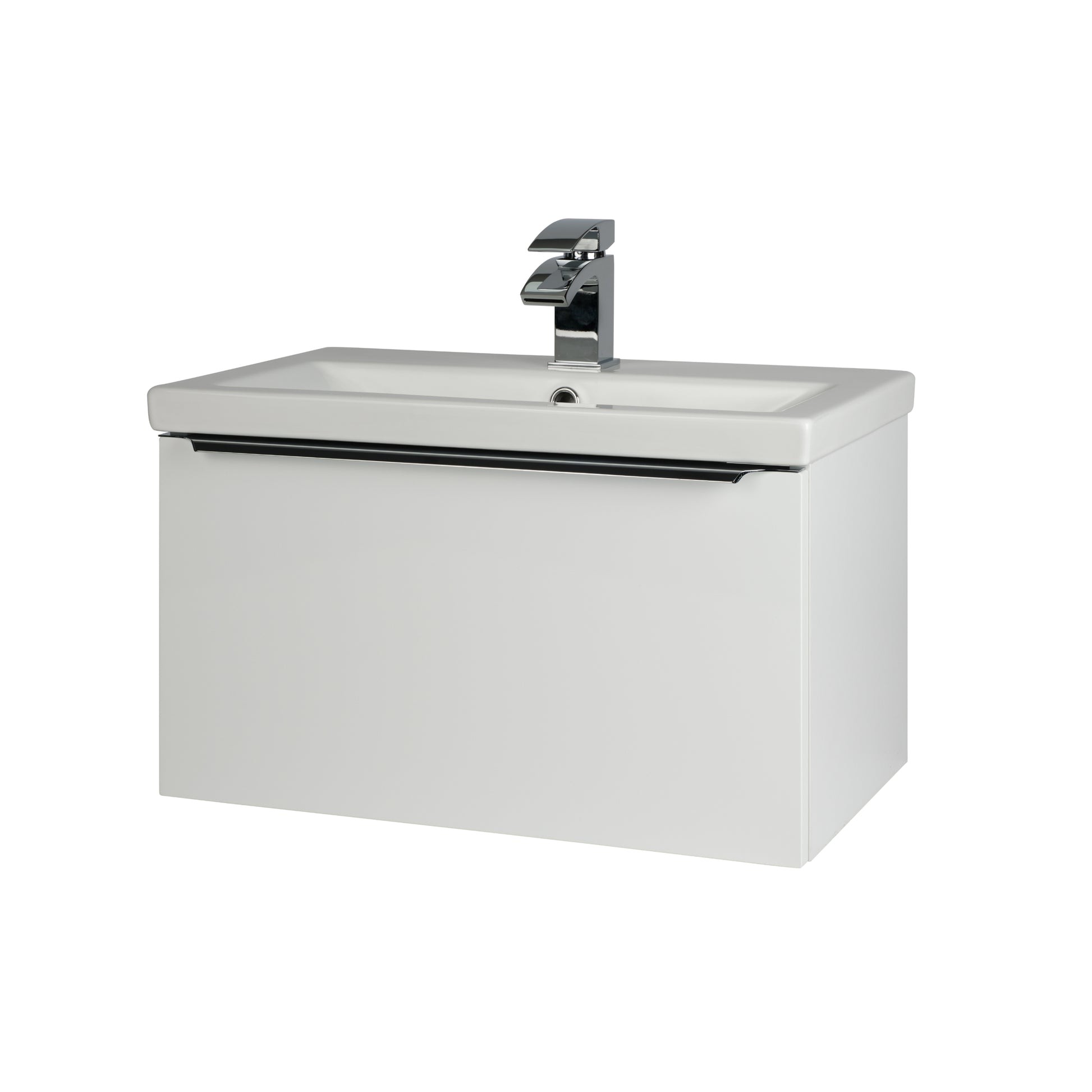 Kore Wall Mounted Drawer Unit & Ceramic Basin - White Gloss / 600mm Width - Kore - Bliss Bathroom Supplies Ltd -