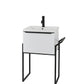Kore Drawer Unit & Ceramic Basin with Towel Rail Frame - White Gloss / 500mm Width - Kore - Bliss Bathroom Supplies Ltd -