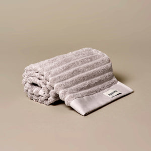 Misona Ribbed Organic Cotton Hand Towel - Light Grey - Hand Towels - Misona - Bliss Bathroom Supplies -