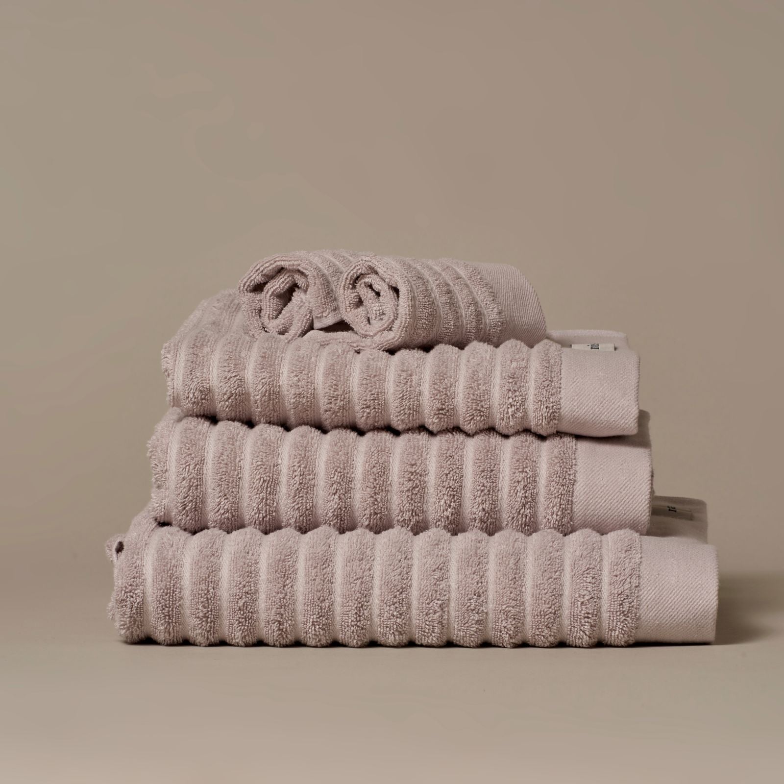 Misona Ribbed Organic Cotton Bath Towel - Light Grey - Bath Towels - Misona - Bliss Bathroom Supplies -