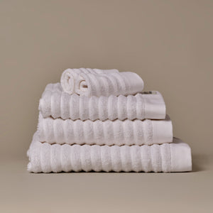 Misona Ribbed Organic Cotton Bath Towel - Full White - Bath Towels - Misona - Bliss Bathroom Supplies -