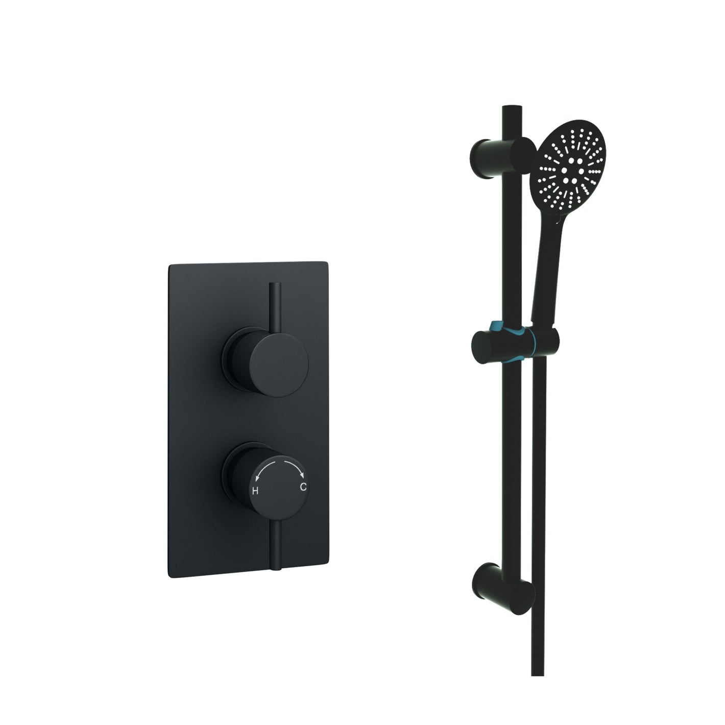 Nero Round Thermostatic Shower Option 3 - Nero - Bliss Bathroom Supplies Ltd -