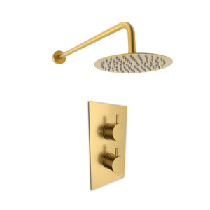 Ottone Thermostatic Shower Option 2 - Brushed Brass - Ottone - Bliss Bathroom Supplies Ltd -