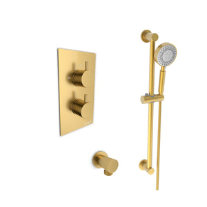 Ottone Thermostatic Shower Option 3 - Brushed Brass - Ottone - Bliss Bathroom Supplies Ltd -
