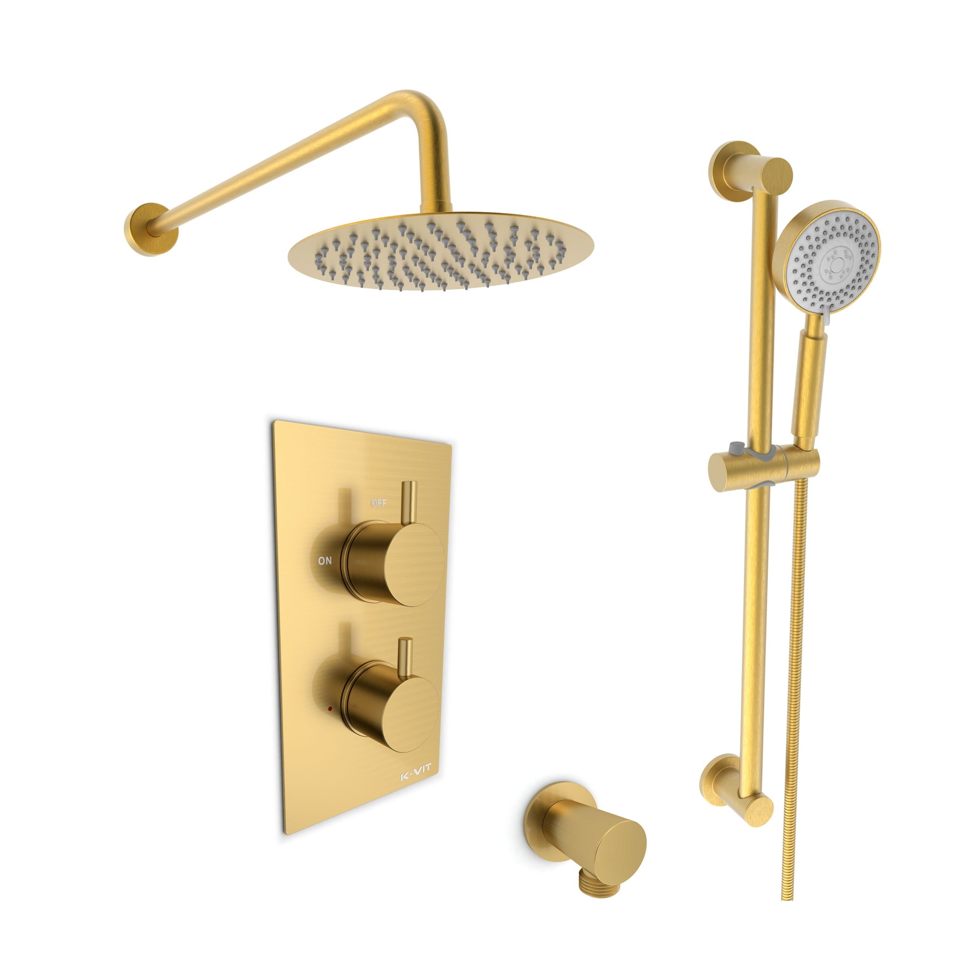 Ottone Thermostatic Shower Option 4 - Brushed Brass - Ottone - Bliss Bathroom Supplies Ltd -