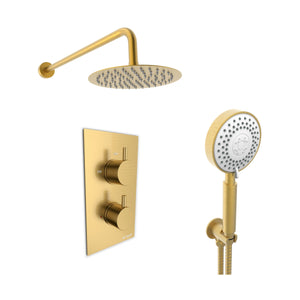 Ottone Thermostatic Shower Option 5 - Brushed Brass - Ottone - Bliss Bathroom Supplies Ltd -