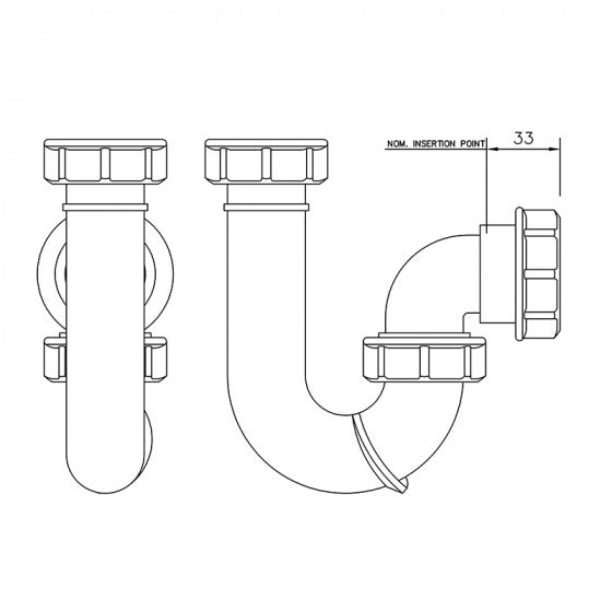 FloPlast P Trap - FloPlast - Bliss Bathroom Supplies Ltd -