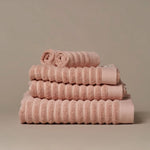 Misona Ribbed Organic Cotton Bath Towel - Blush Pink - Bath Towels - Misona - Bliss Bathroom Supplies -
