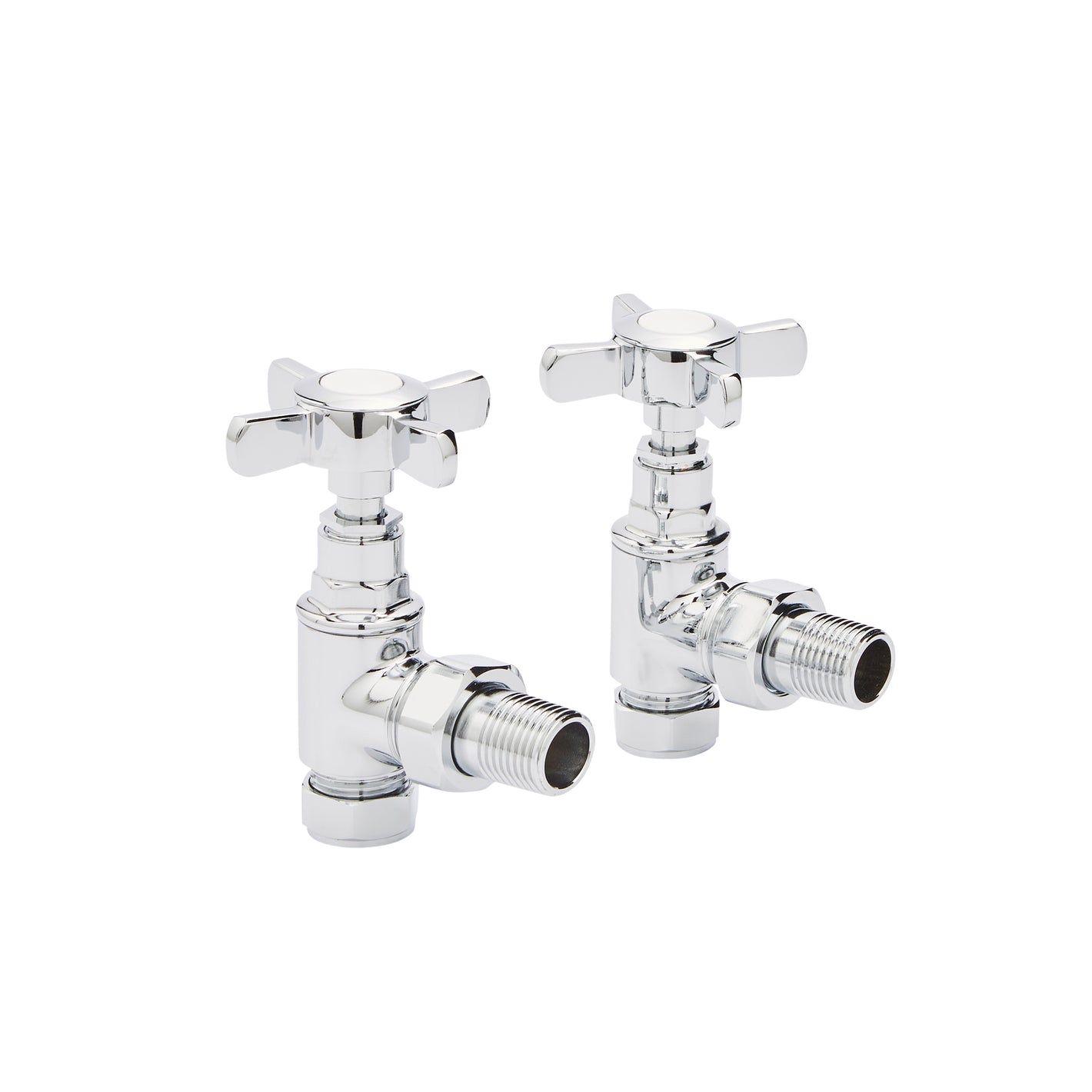 Traditional Cross Head Valves Chrome (Pair) - K-VIT - Bliss Bathroom Supplies Ltd -