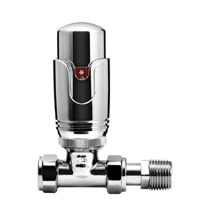 Kartell K-Therm Refined Thermostatic Valve - Straight / Full Chrome - Thermostatic Radiator Valves - K-Therm - Bliss Bathroom Supplies -