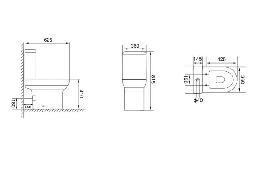 Spa Rimless Open Back Toilet - HB - Bliss Bathroom Supplies Ltd -