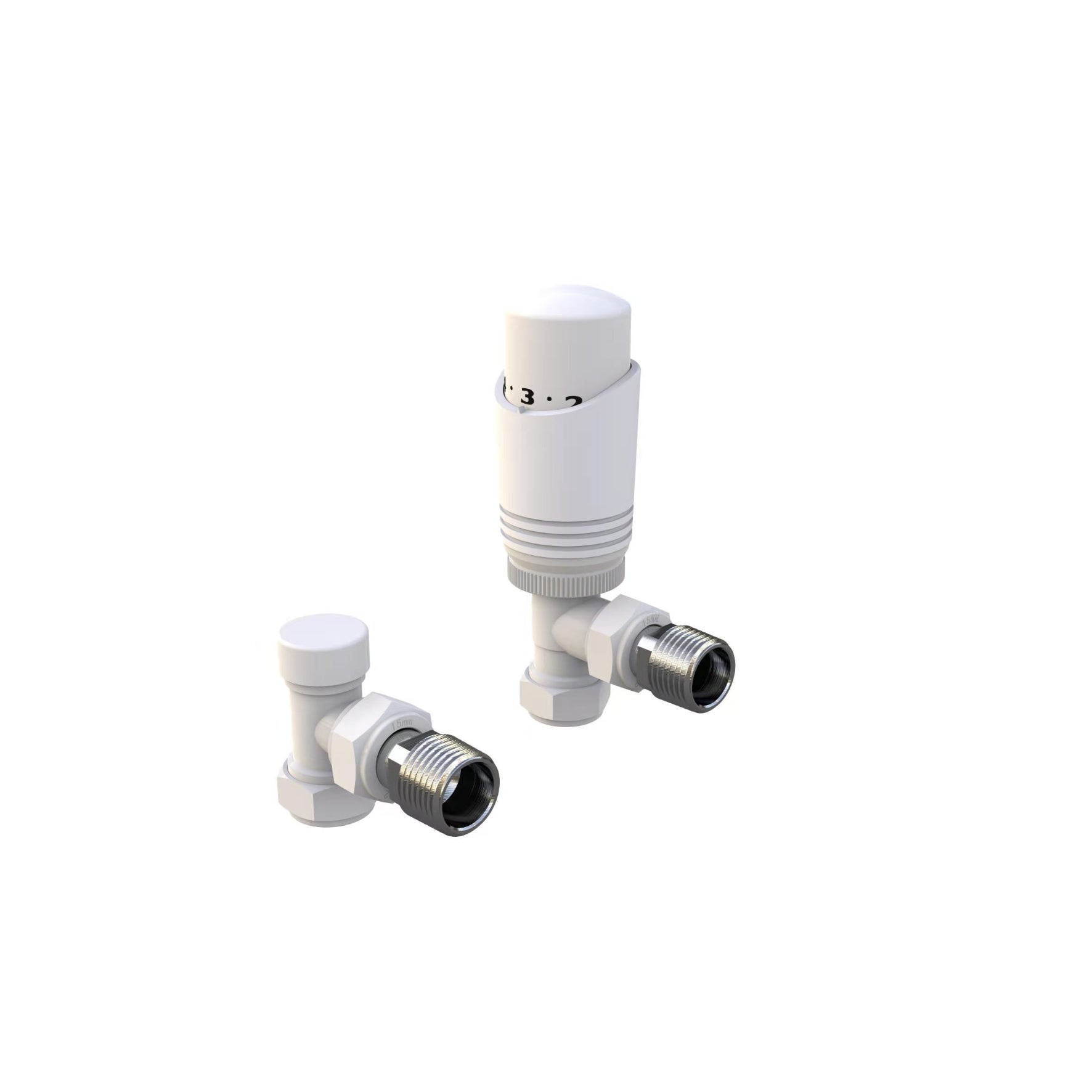 Kartell K-Design Angled Twin Valve Packs - White - Thermostatic Radiator Valves - K-Design - Bliss Bathroom Supplies -
