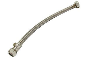 15mm x 3/4" x 300mm Flexible Tap Connector with Isolating Valve