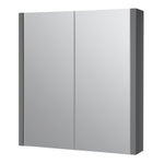 City 600mm Mirror Cabinet - Storm Grey Gloss - City - Bliss Bathroom Supplies Ltd -