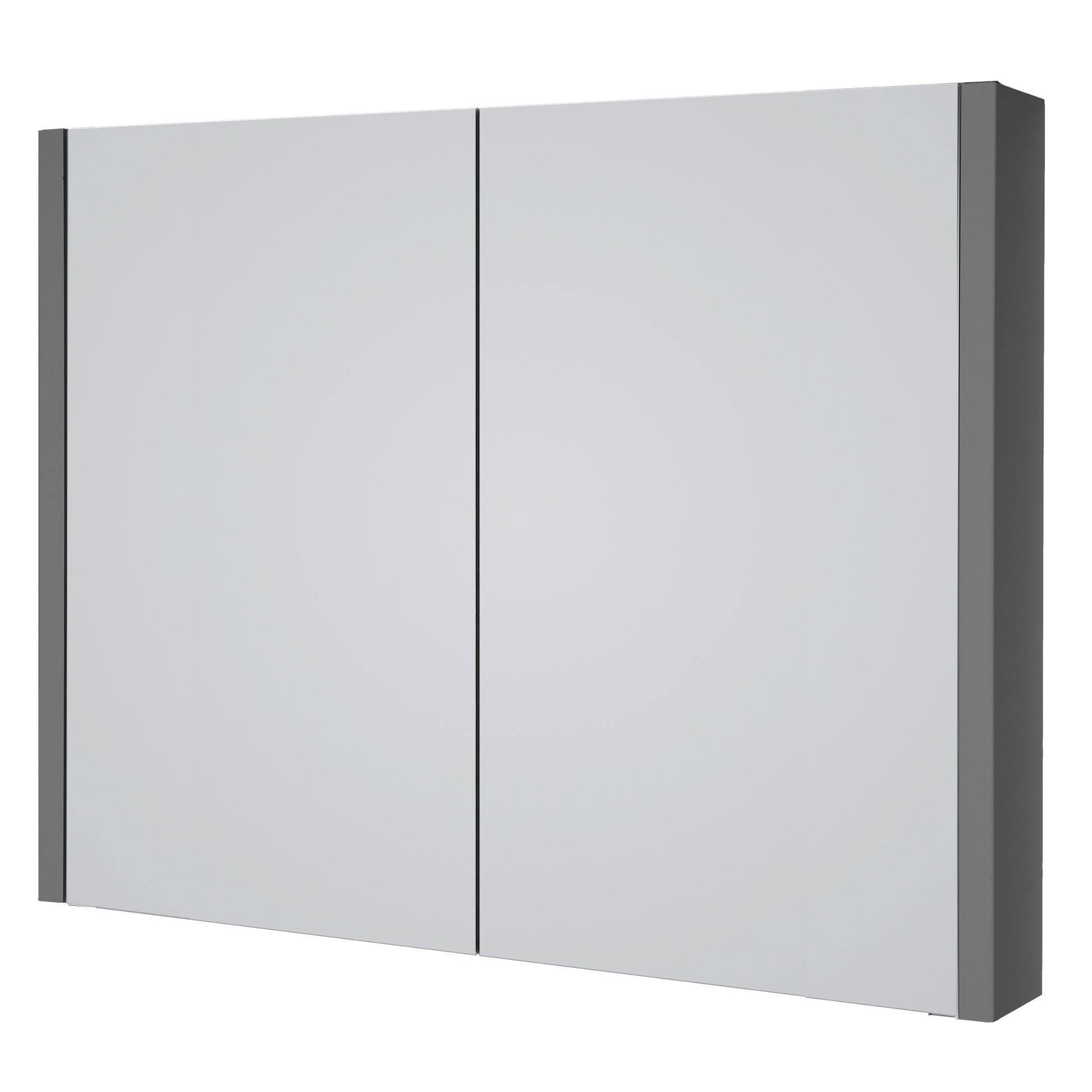 City 800mm Mirror Cabinet - Storm Grey Gloss - City - Bliss Bathroom Supplies Ltd -