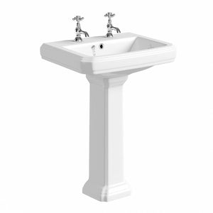 Astley 600mm Basin with Full Pedestal - Astley - Bliss Bathroom Supplies Ltd -