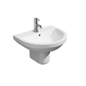 Bijoux 550 Basin with Semi Pedestal - Bijoux - Bliss Bathroom Supplies Ltd -