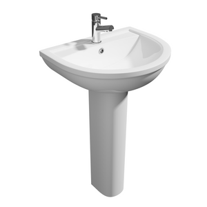 Bijoux 550 Basin with Full Pedestal - Bijoux - Bliss Bathroom Supplies Ltd -