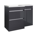 City L Shaped Furniture Set - Storm Grey Gloss - City - Bliss Bathroom Supplies Ltd -