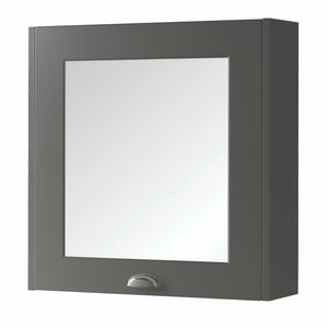 Kartell K-VIT Astley 600mm Mirror Cabinet - 600mm Width / Matt Grey - Mirror Cabinets - Astley - Bliss Bathroom Supplies -