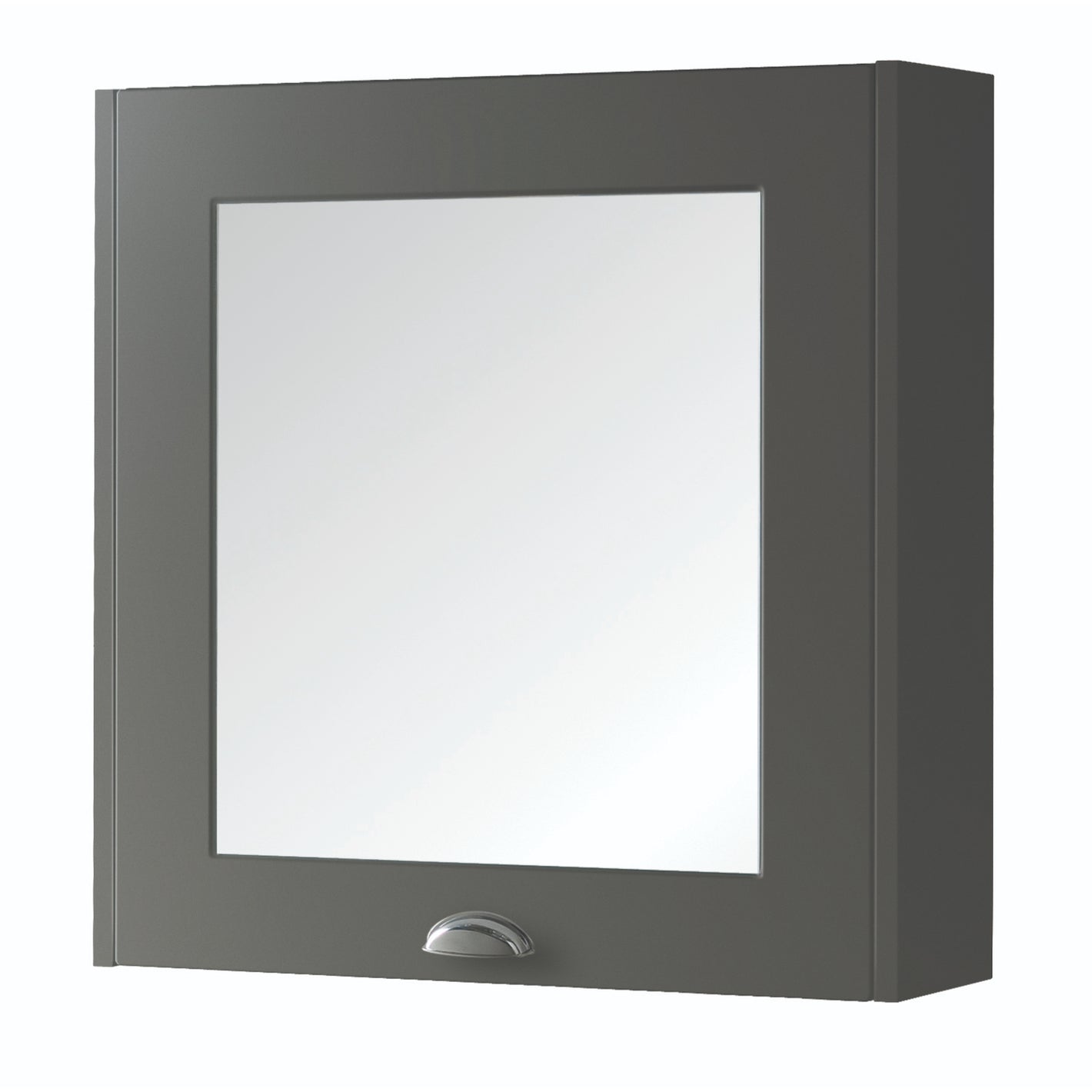 Kartell K-VIT Astley 600mm Mirror Cabinet - 600mm Width / Matt Grey - Mirror Cabinets - Astley - Bliss Bathroom Supplies -