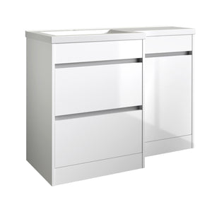 City L Shaped Furniture Set - White Gloss - City - Bliss Bathroom Supplies Ltd -