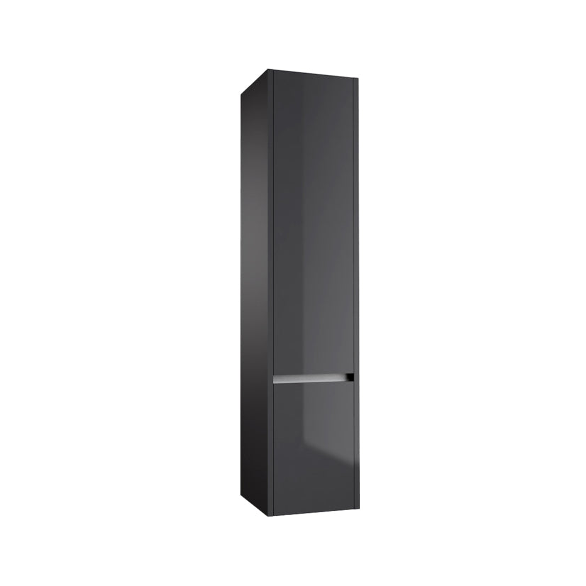 City Wall Mounted Tall Unit - Storm Grey Gloss - City - Bliss Bathroom Supplies Ltd -