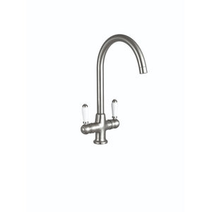 Traditional Kitchen Sink Mixer - Brushed Steel - Kitchen Tap - K-VIT - Bliss Bathroom Supplies Ltd -